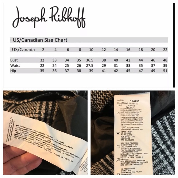 New JOSEPH RIBKOFF Glen Plaid Jacket Coat Black Silver Asymmetrical Zipper - Picture 10 of 13